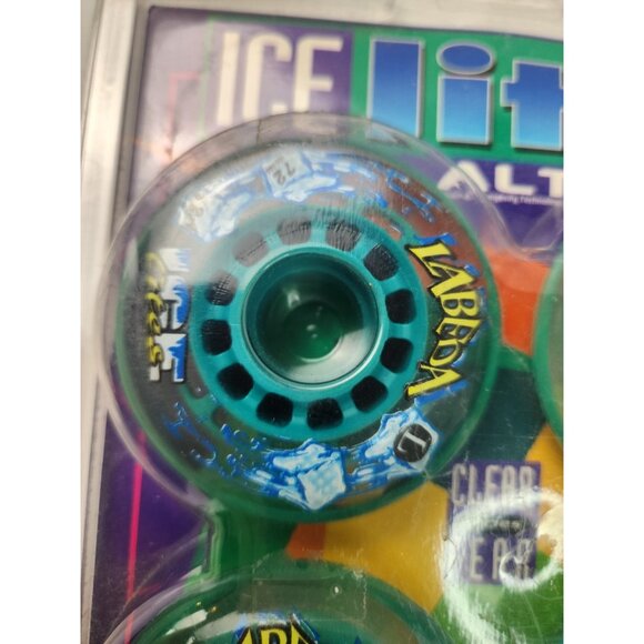 Labeda Inline Skates Wheel Icelites 72MM 81A Clear Teal Fear ALT Replacement Set - Picture 6 of 6